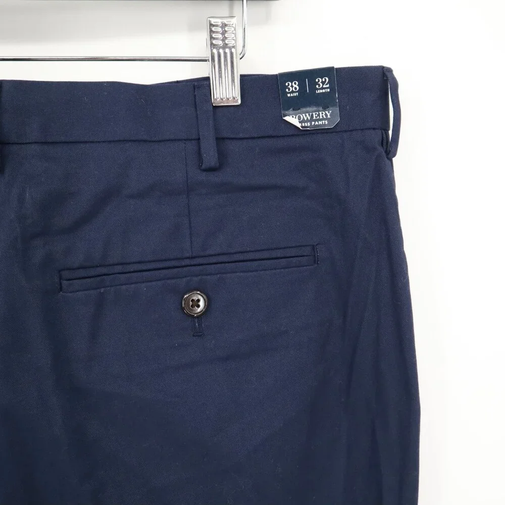 J. Crew Bowery Dress Pants Mens 38/32 Navy Business Timeless Career Academia NWT